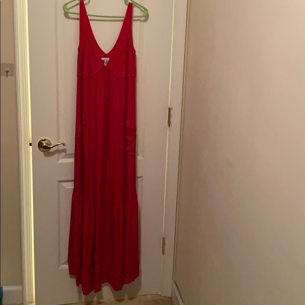 Stunning red maxi with pockets from DVF!